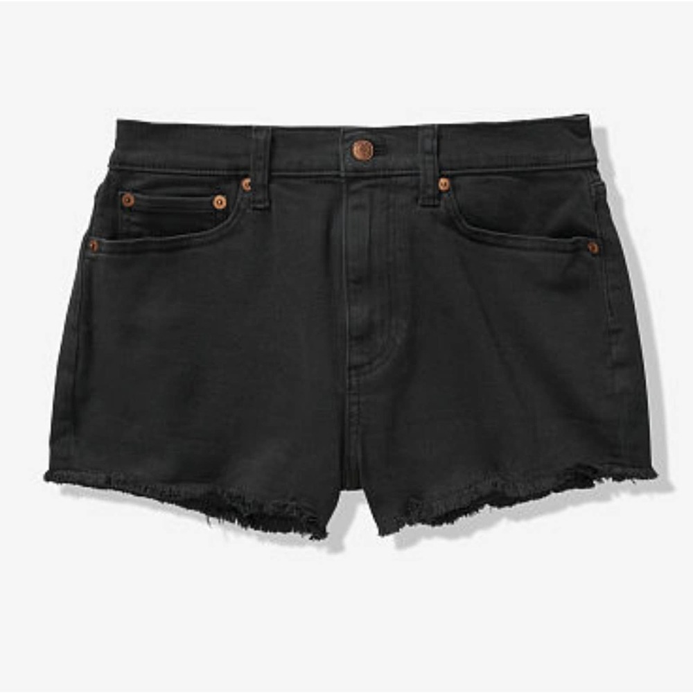 Victoria's Secret Pink‎ High Waist Denim Shorts Pure Black NWT SZ 29
